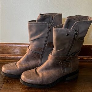 Carlos by Carlos Santana Brown Combat Moto Boots